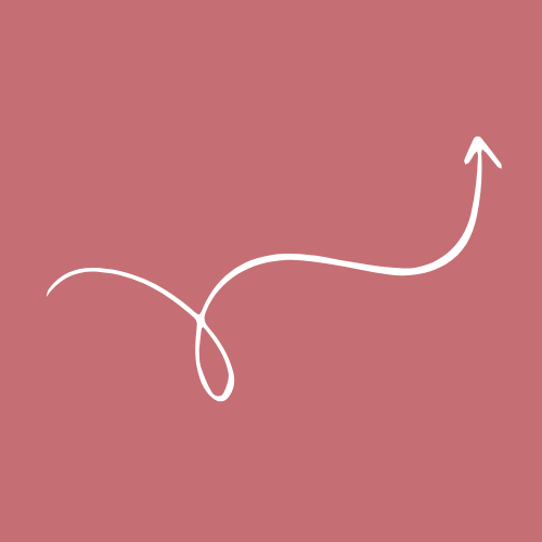 Une illustration d'une ligne blanche formant une courbe compliquée sur un fond rose. La ligne commence à gauche, fait une boucle, puis monte vers la droite avec une flèche pointant vers le haut.