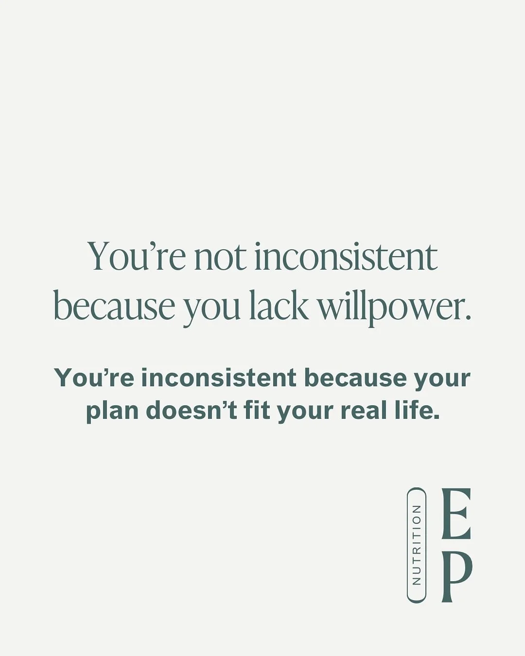 It&rsquo;s not you&mdash;it&rsquo;s the plan that was never built for your real life.

You&rsquo;re not falling off track because you&rsquo;re lazy, unmotivated, or lack willpower.

You&rsquo;re inconsistent because the plan you&rsquo;ve been trying 