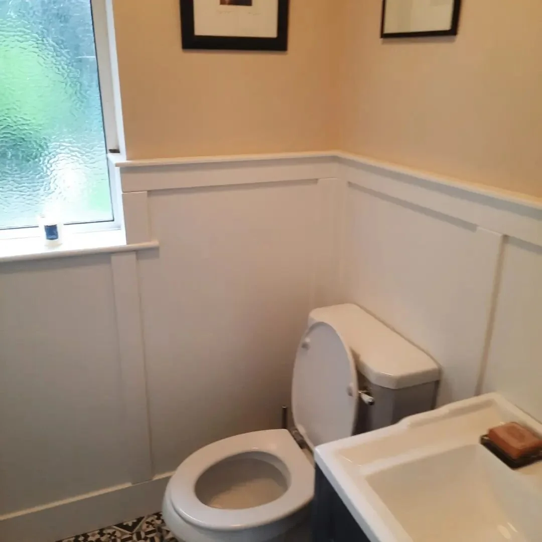 Recent half bathroom project - some nice wall panelling transformed the space - check out the before and afters