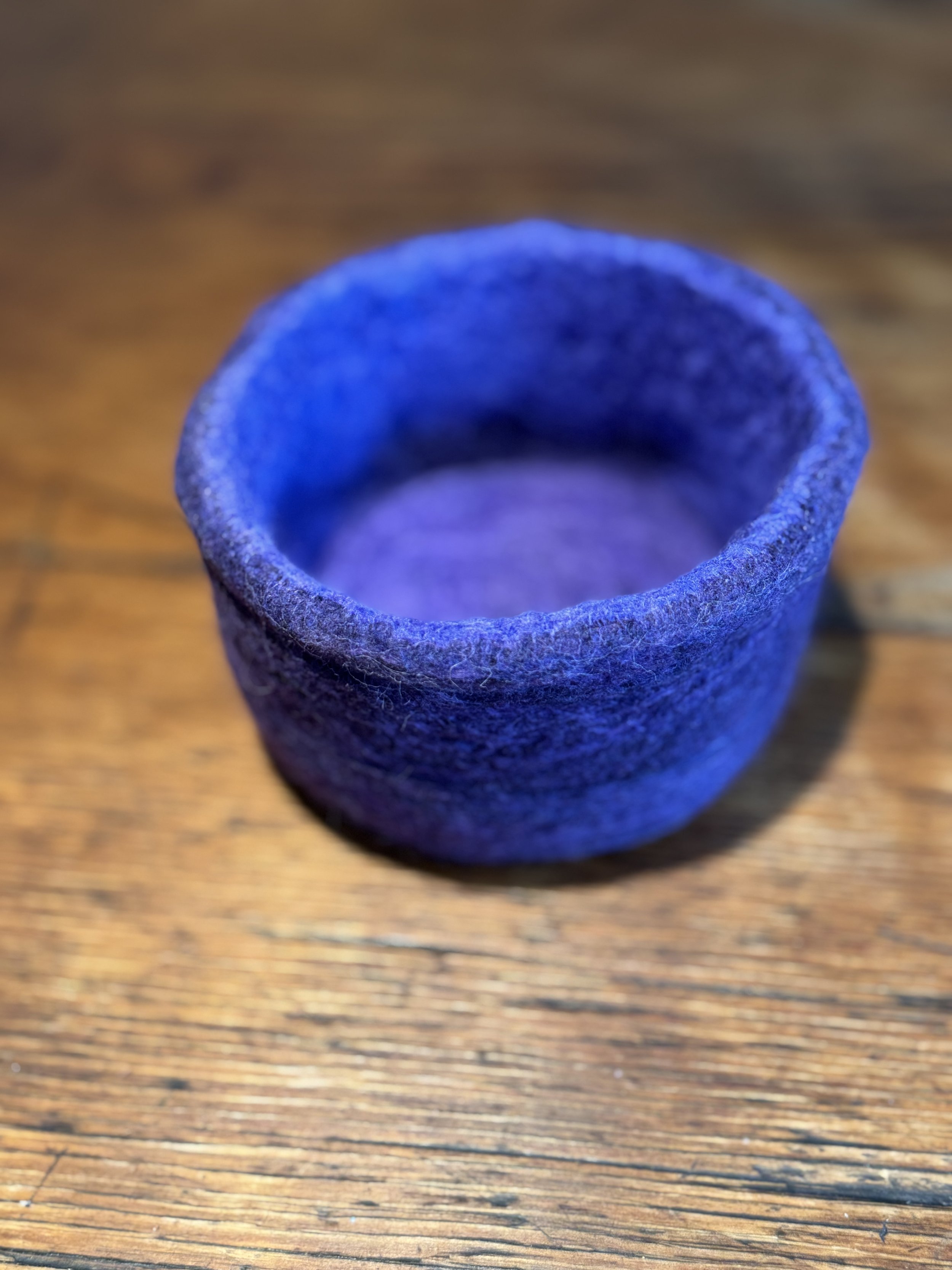 Purple Felted Wool Bowl