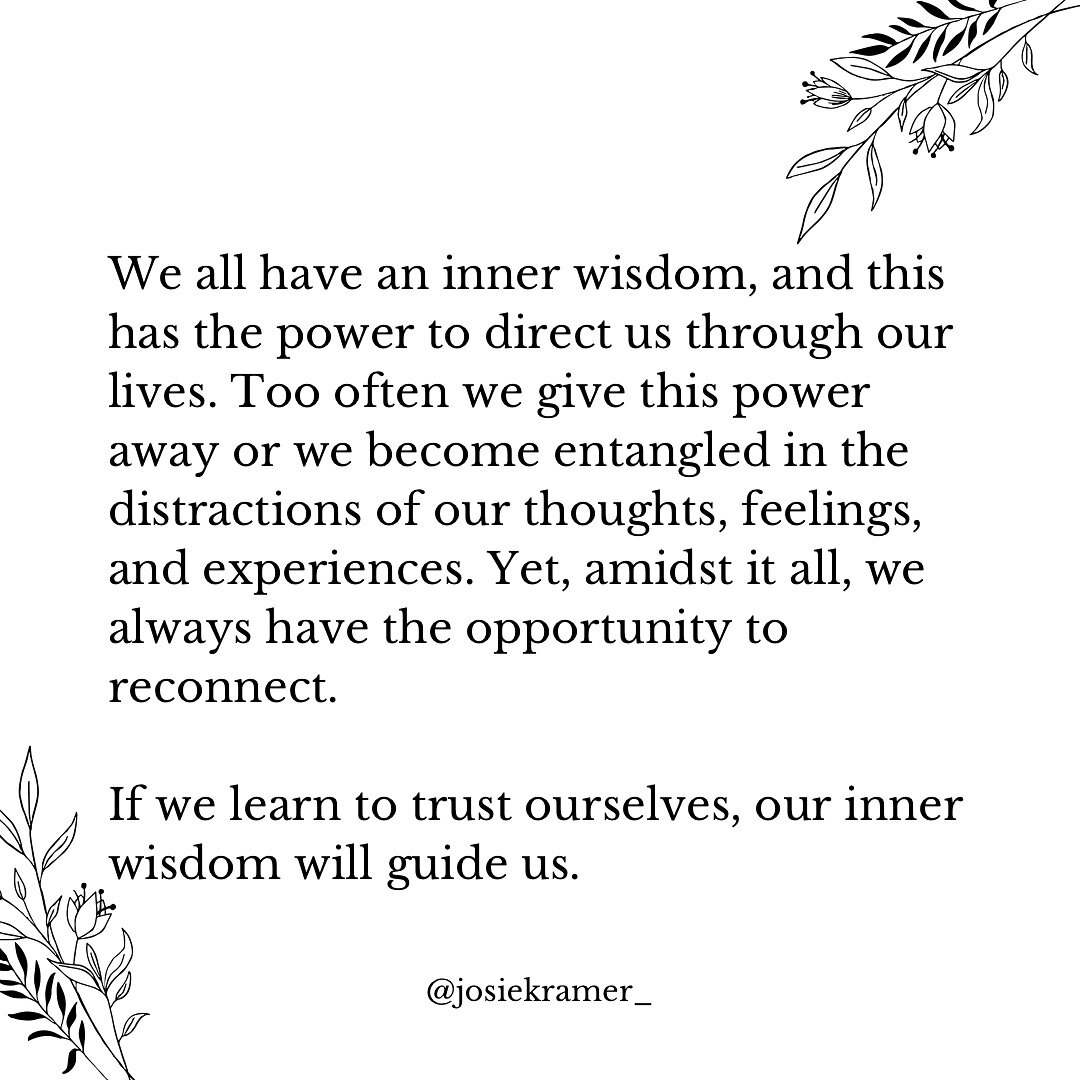 What action step can you take today to listen to and act upon your inner wisdom? 

Comment below! 🫶🏼
.
.
#innerwisdom #selfawareness #trustyourself #takeyourpowerback #healwithjosie