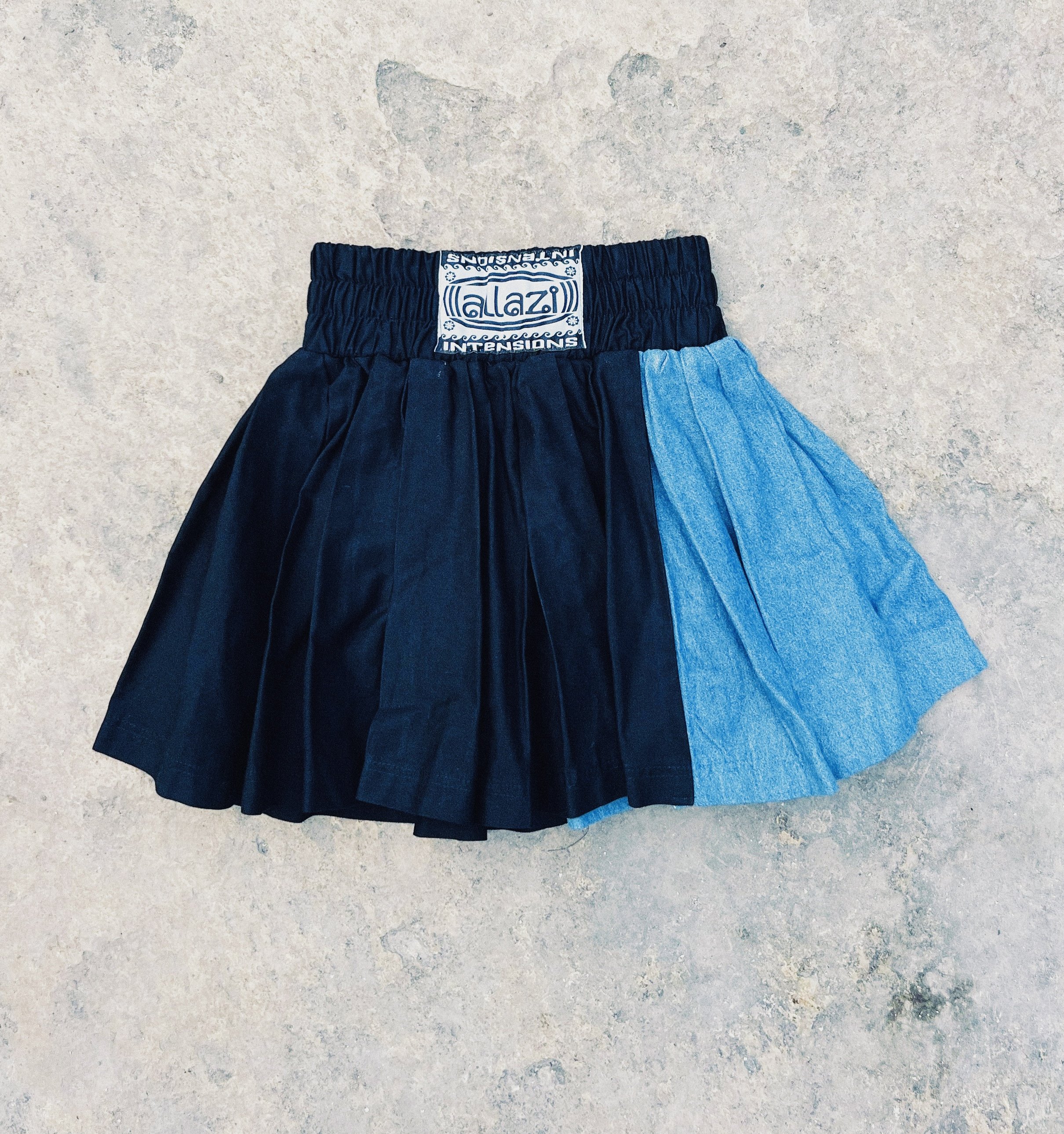Black/Denim Boxer Skirt