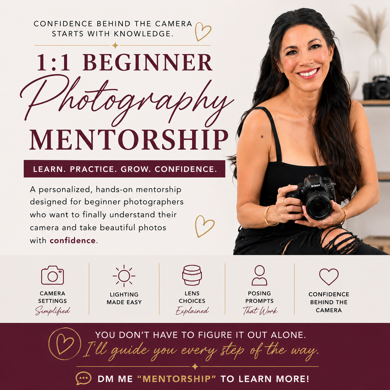 1:1 Beginning Photography Mentorship