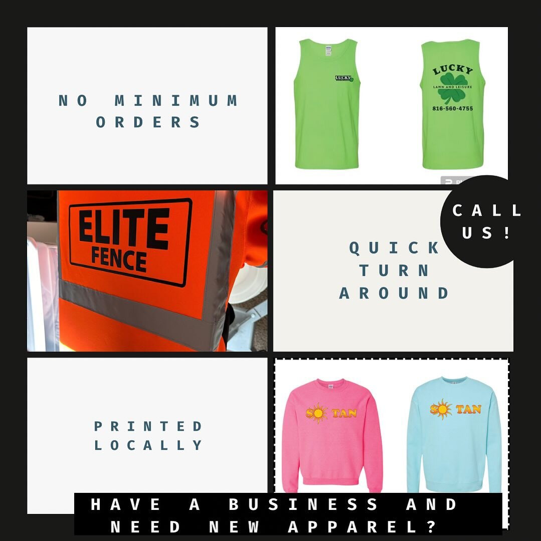 We create custom apparel to fit YOUR needs! 

No matter what your needs are we can help!! Fill out a form on our website and we will get back to you and help you pick what is perfect for your business/organization! 

 #customapparel #dtg #shoplocal #