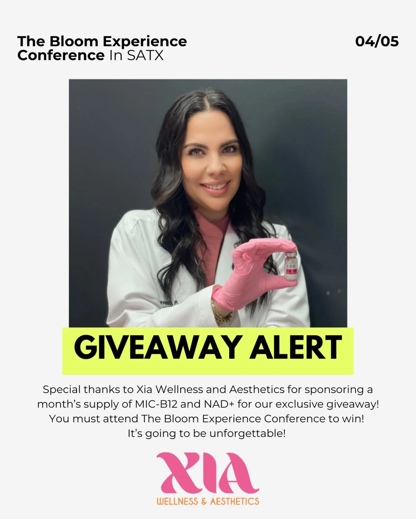 ✨Big shoutout to Xia Wellness and Aesthetics for sponsoring a month&rsquo;s supply of MIC-B12 and NAD+ for our exclusive giveaway at The Bloom Experience Conference! ✨

These powerful injections are known for boosting energy, supporting metabolism, a