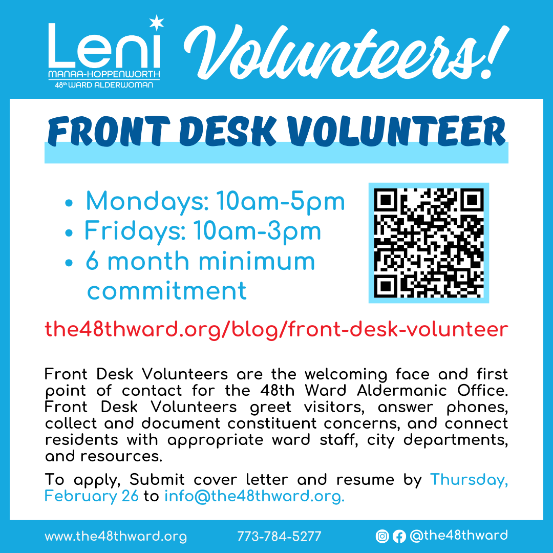 Front Desk Volunteer Opportunity