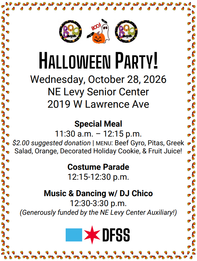 ne levy senior center halloween party flyer