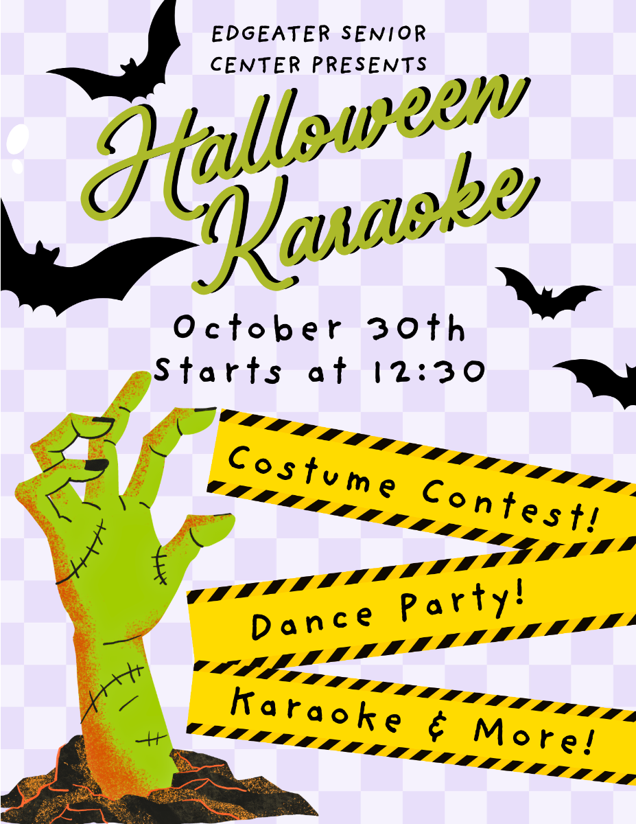 edgewater senior center halloween karaoke flyer