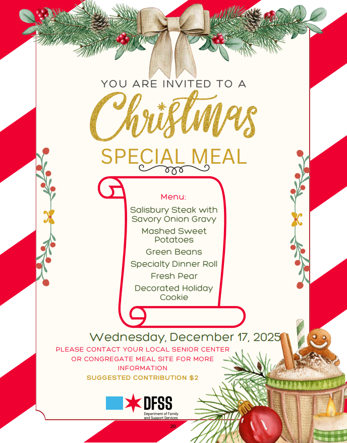 Senior Center Christmas Meal flyer