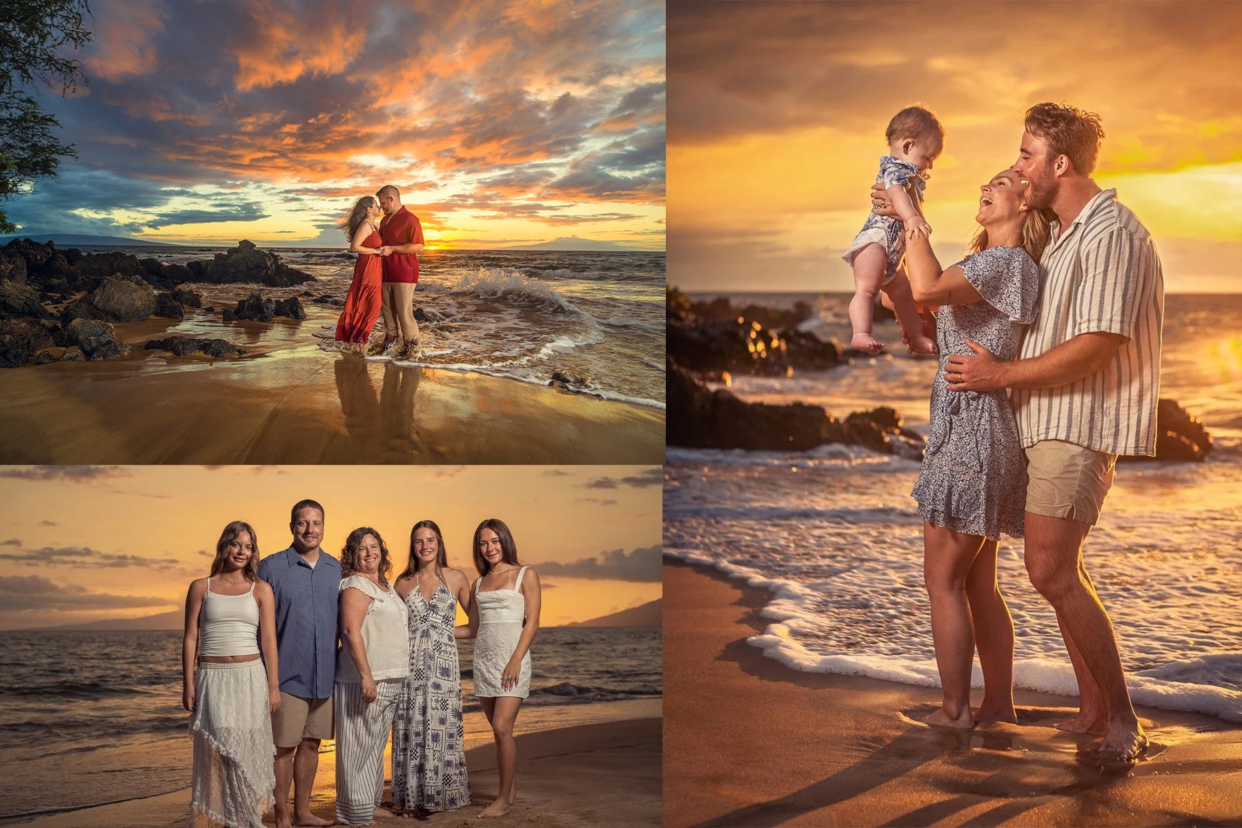 Stunning Cinematic sunset photos in Wailea, Maui perfect for solo, couples and families