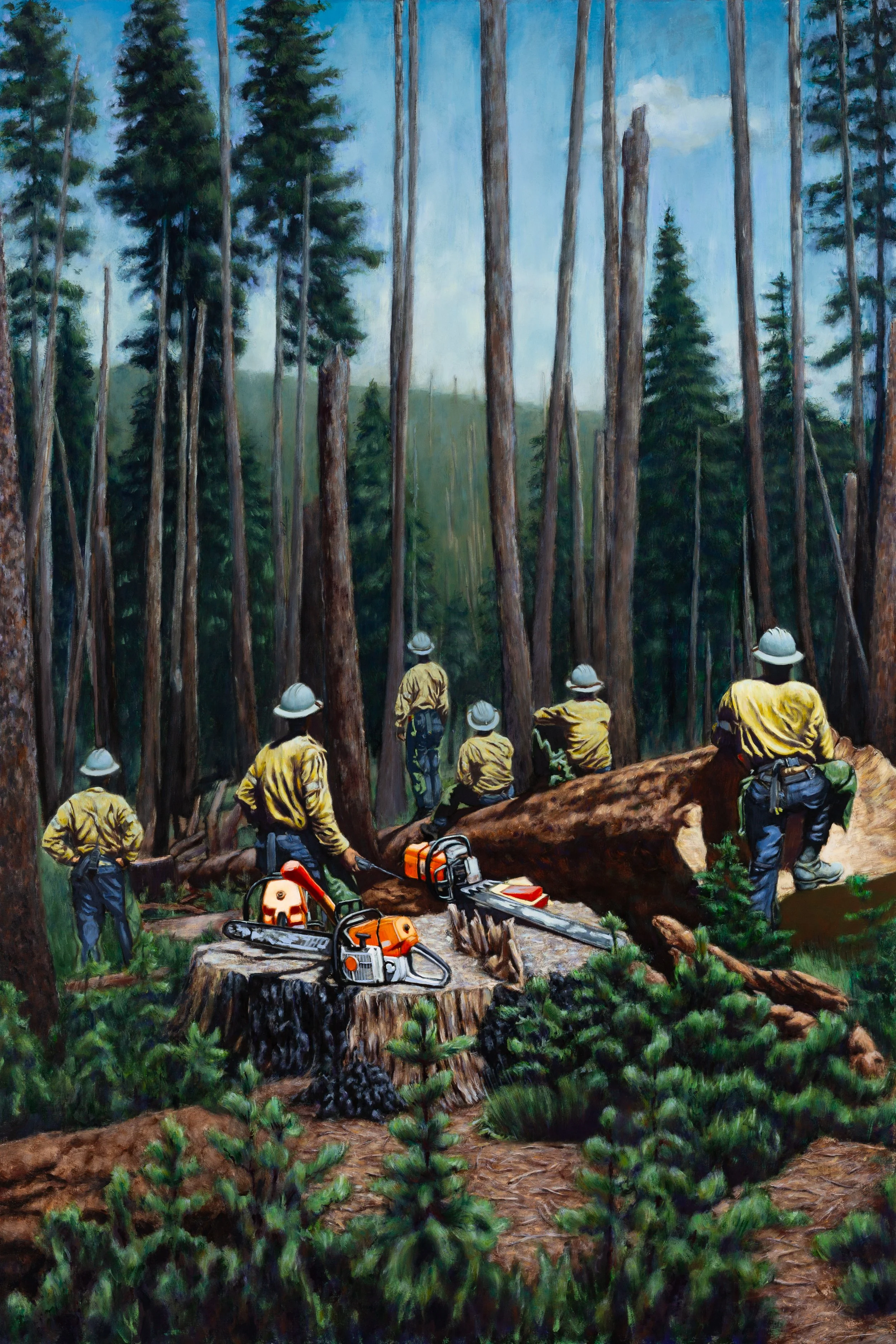 "Widow Makers" - 2023 - 2024 - Graphite and Oil Paint on Aluminum - 54" x 36"