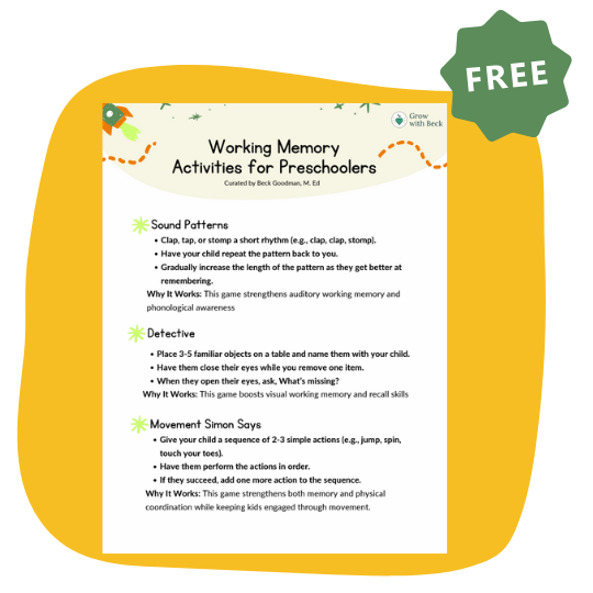 Working Memory Games — Grow with Beck