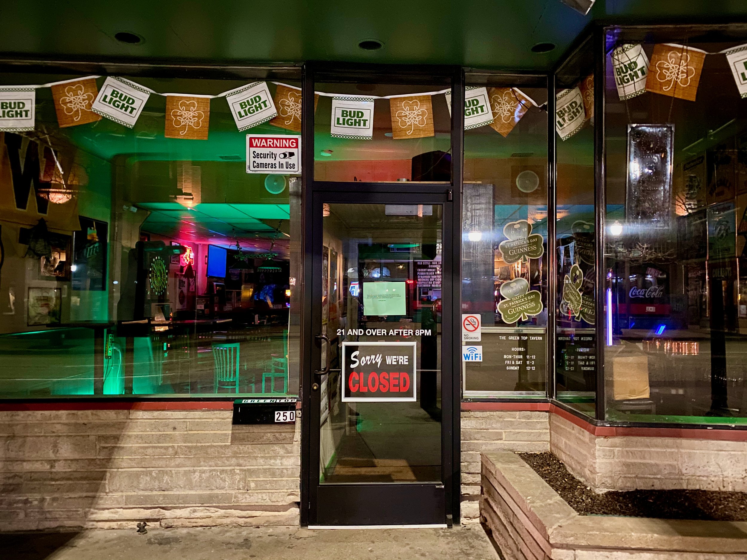 The Green Top Tavern would have been filled with patrons on March 28, 2020, the first Saturday where bars and restaurants were closed to help combat the spread of COVID-19.