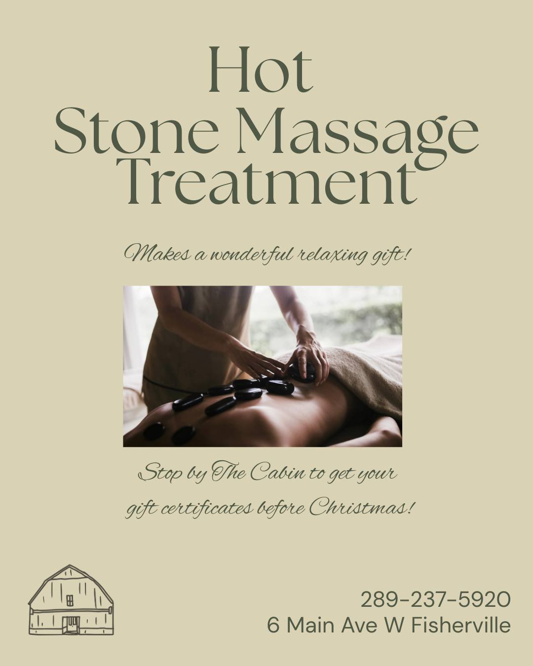 ✨ Hot Stone Massage Treatment ✨
Give the gift of warmth, calm, and total relaxation this season! 

Our 60-minute non-registered massage treatment is designed to melt away tension and help you unwind from a busy life! The perfect way to de-stress &mda