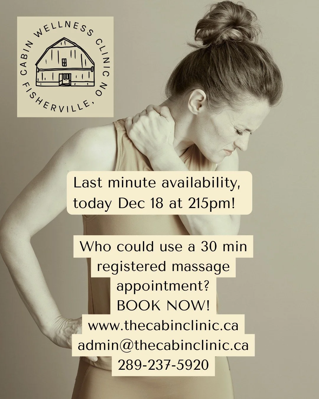 Registered Massage Appointments are very hard to get this time of year! 
Don't wait to call and book!

#registeredmassagetherapy #neckandshoulderpain #muscletension #headaches #stressandtension