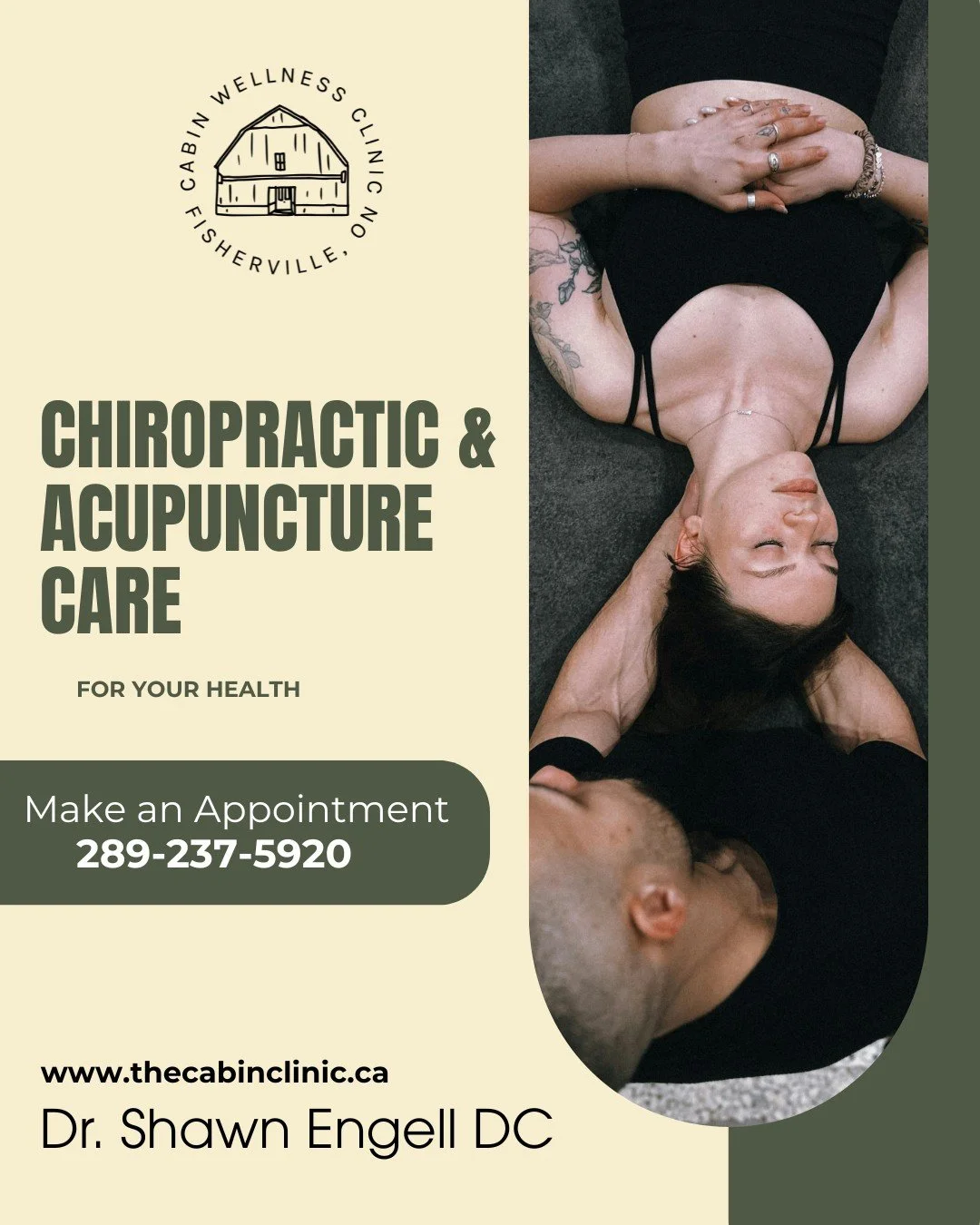 ✨ Chiropractic &amp; Acupuncture Care at The Cabin ✨

Your body deserves care that&rsquo;s thoughtful, personalized, and supportive of your whole health.

With a strong focus on individualized treatment, Dr. Engell utilizes a range of tools and metho