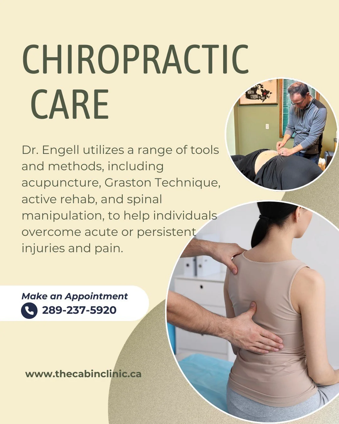 ✨ Chiropractic Care That Supports Healing &amp; Movement ✨

Our chiropractic services focus on restoring balance, reducing pain, and helping your body move the way it was meant to. Using a combination of spinal manipulation, acupuncture, Graston Tech