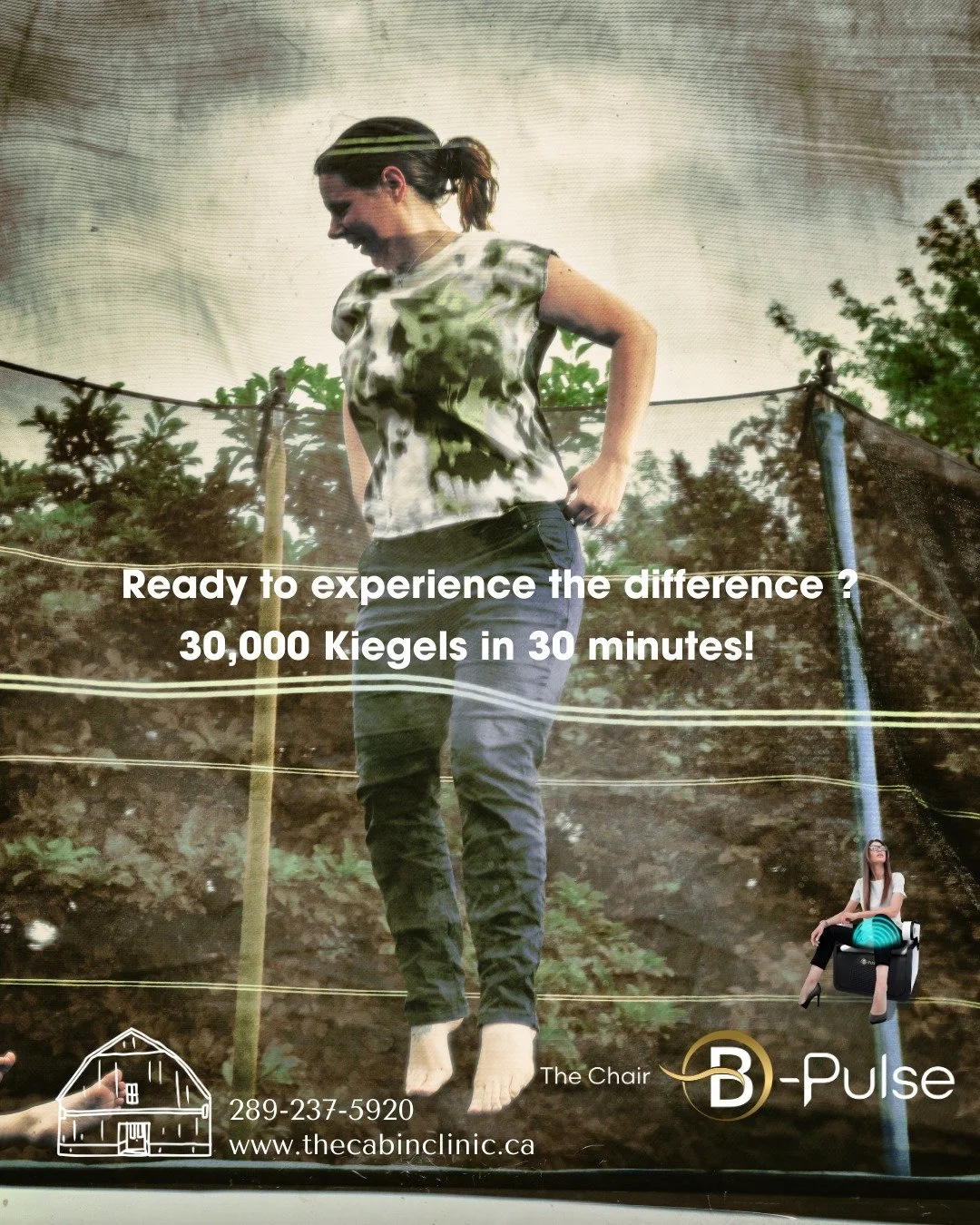 Feeling light, confident, and ready to bounce through life again! 💚

Did you know our B-Pulse Pelvic Chair can deliver the equivalent of 30,000 Kegels in just 30 minutes? This advanced technology helps strengthen the pelvic floor to support bladder 