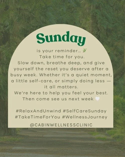 Sunday is your reminder&hellip; 🌿
Take time for you.

Slow down, breathe deep, and give yourself the reset you deserve after a busy week. Whether it&rsquo;s a quiet moment, a little self-care, or simply doing less &mdash; it all matters.

We&rsquo;r