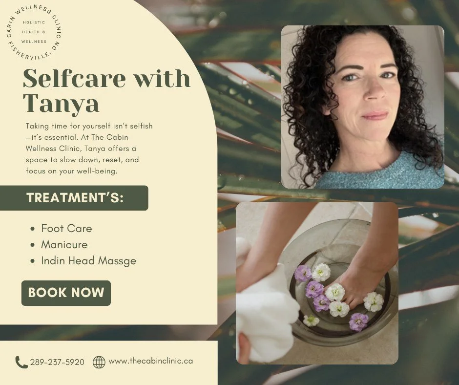 ✨ Treat Yourself at The Cabin Wellness Clinic ✨

Indulge in some well-deserved pampering with our luxurious treatments:

Foot Care &amp; Manicure &ndash; Refresh, relax, and give your hands and feet the care they deserve.
Indian Head Massage &ndash; 