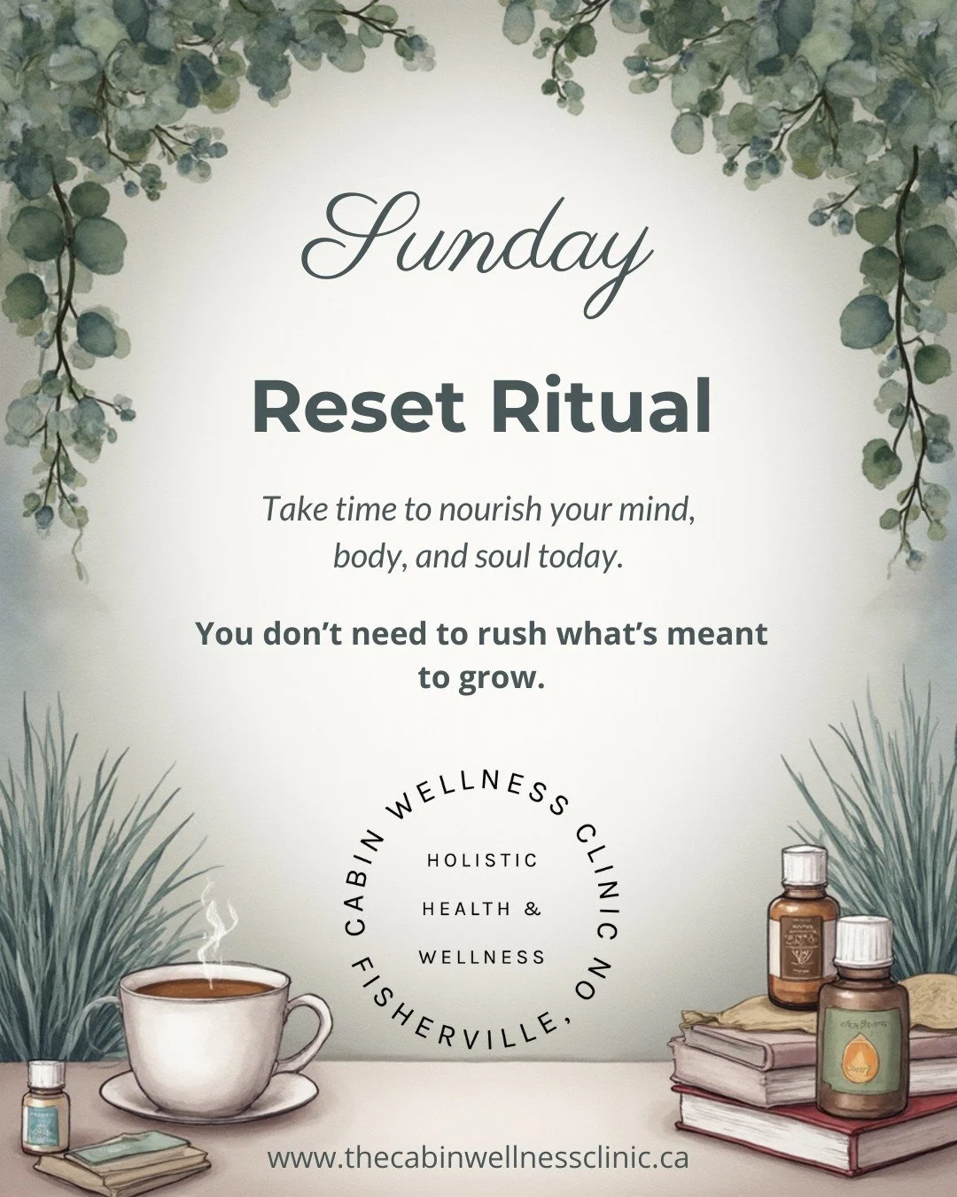 Sunday Rest Ritual 🌿✨

Sundays are your gentle reminder to slow down, reset, and refill your cup before the week ahead.

Take a moment today to:
🌿 Unplug and breathe deeply
🛁 Indulge in a warm bath or long shower
📖 Read something that nourishes y