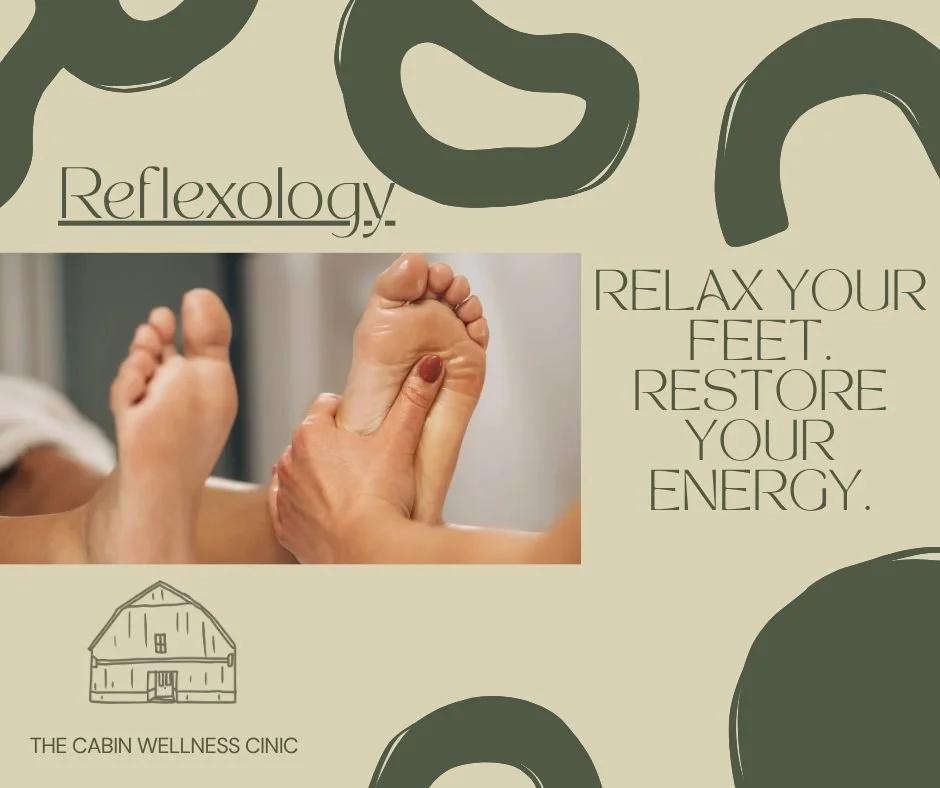 ✨ Relax. Reset. Rebalance. ✨

Experience the healing benefits of Reflexology with Sandra at The Cabin Wellness Clinic 👣

Reflexology is more than just a foot treatment &mdash; it&rsquo;s a deeply restorative experience that helps reduce stress, impr