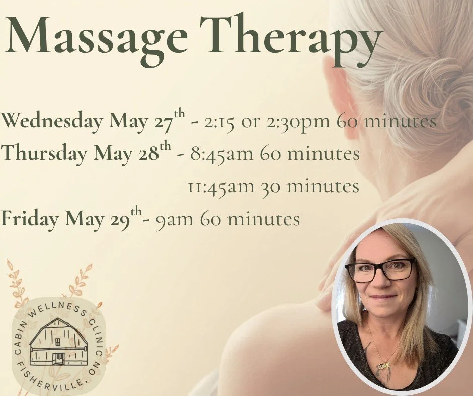 ✨ Massage Therapy Appointments Available This Week! ✨

Anna has a few more openings! 🌿

Whether you&rsquo;re dealing with tension, sore muscles, stress, or just need some time to relax and recharge, now&rsquo;s the perfect time to book your appointm