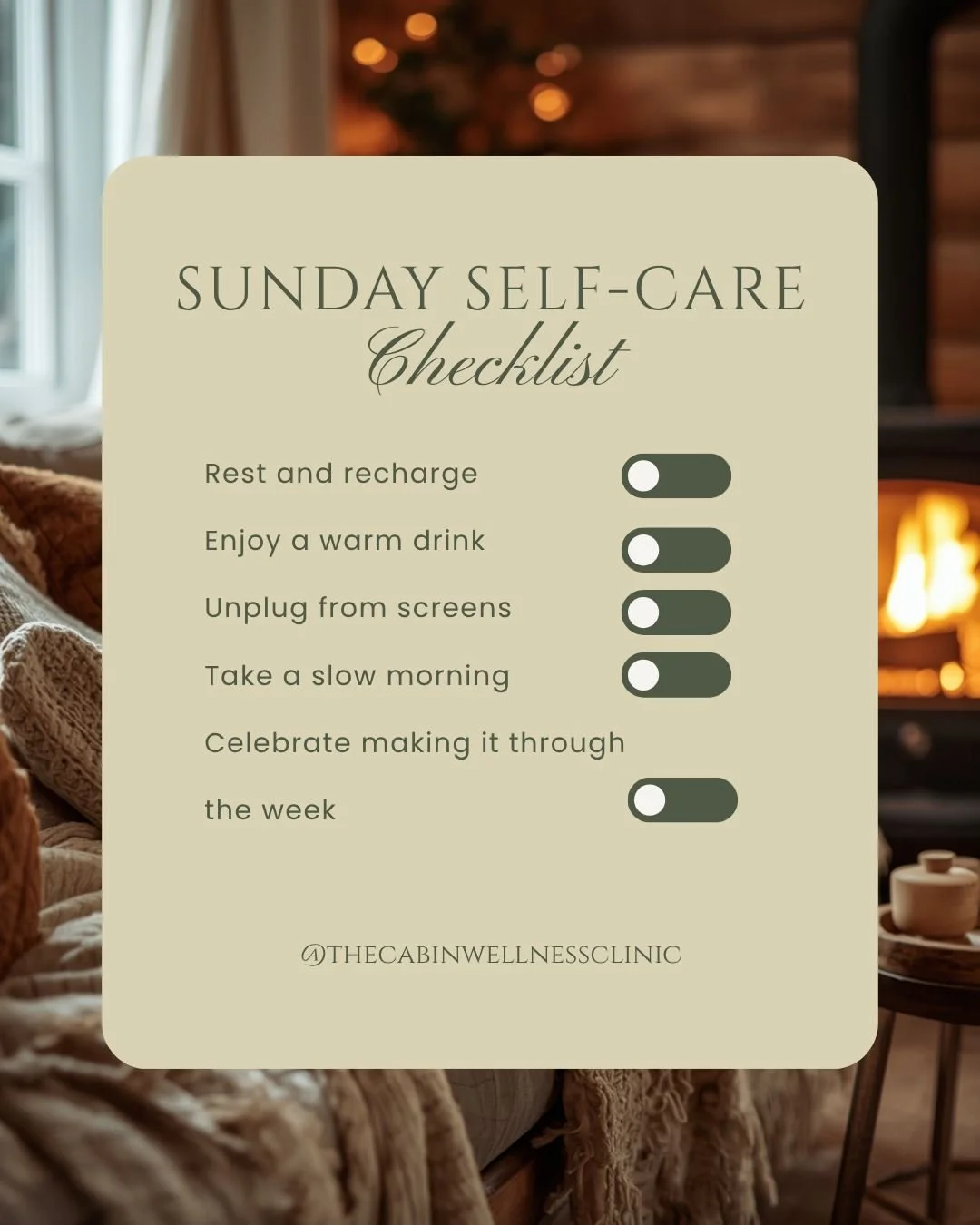 Sundays are for slowing down, resetting, and preparing your mind and body for a new week ahead. 🌿

Take a moment today to:
🕯️ Rest your mind
💧 Hydrate your body
🌱 Nourish yourself well
🚶&zwj;♀️ Get outside for fresh air
📖 Reflect on the week be
