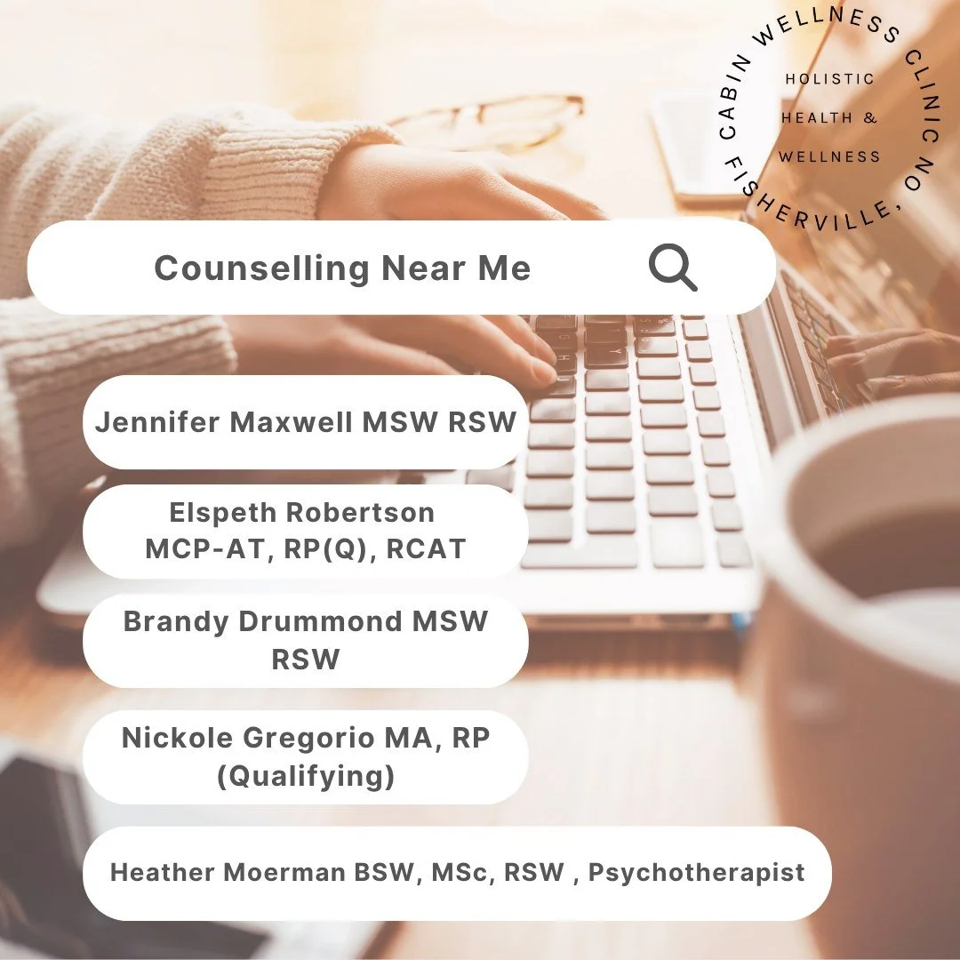 🌿 Everyone's story is different, and so is every counsellor.

At The Cabin Wellness Clinic, we offer a variety of counselling services because finding the right fit matters.
 
Healing starts with a connection.  Reach out today and lets start this jo
