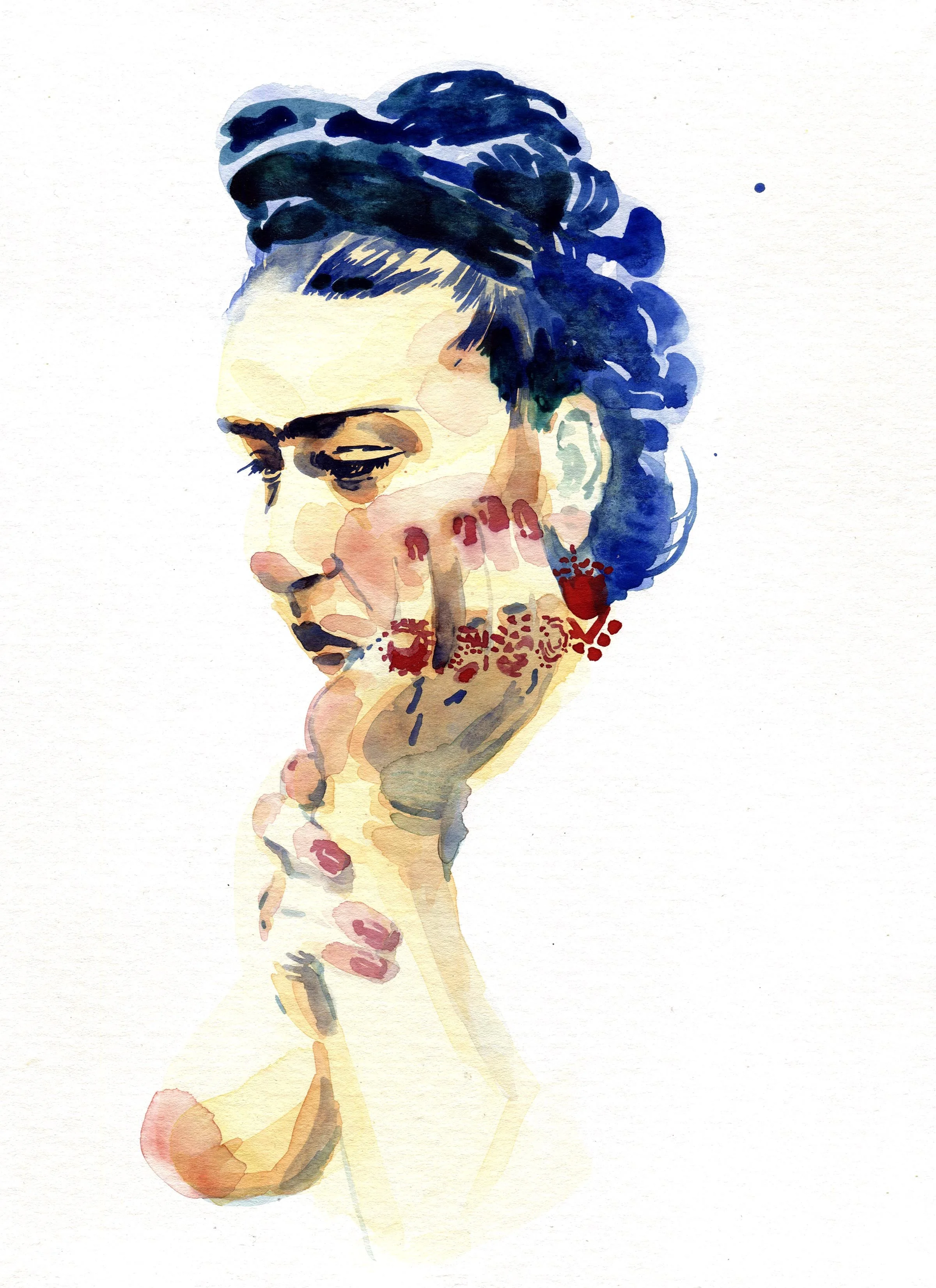Blue Frida Giclee Print