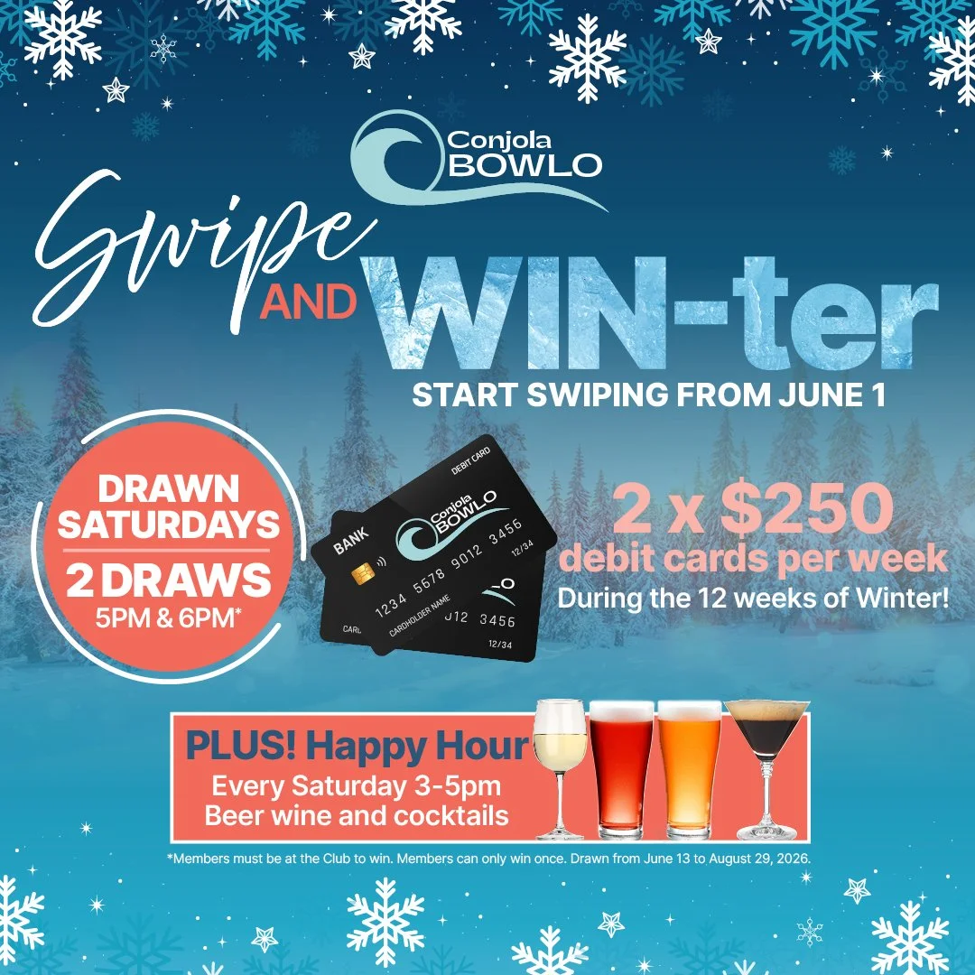 Swipe & WIN-ter at Conjola Bowlo!