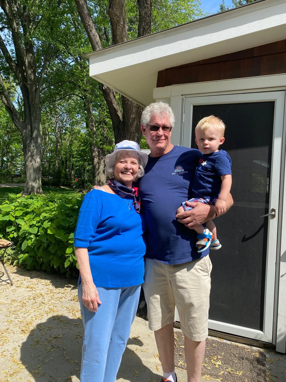 Family enjoying Lake Michigan