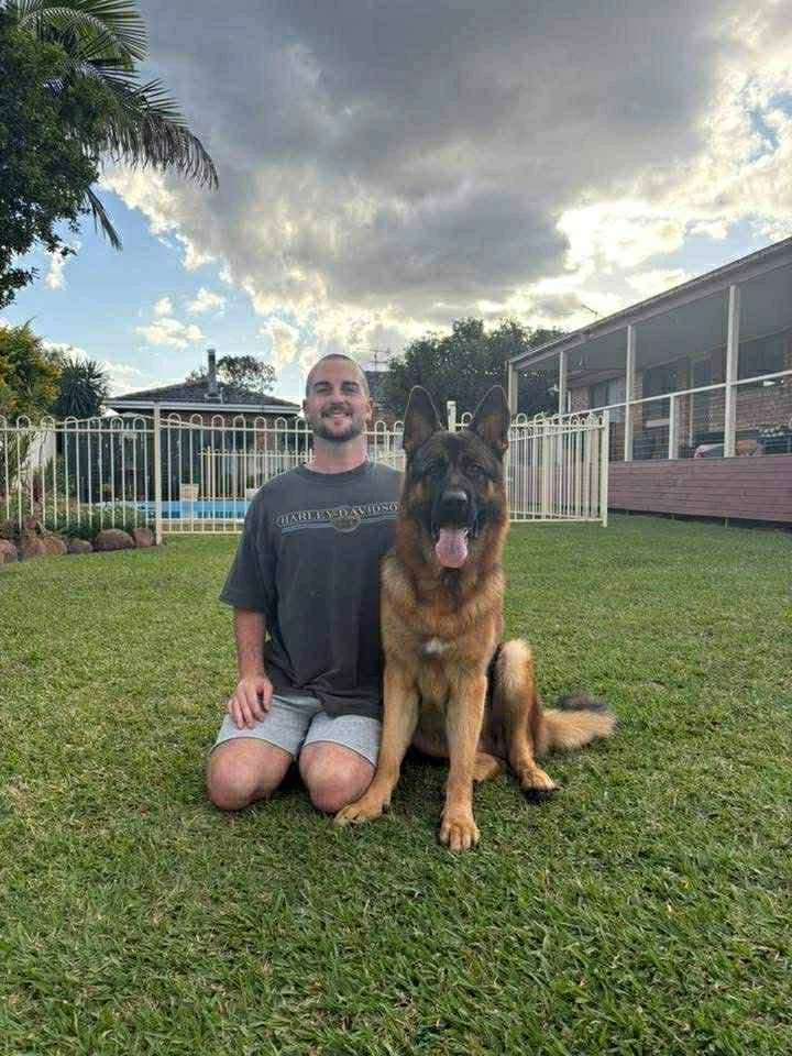 Koba and his Dad Bowen recreating his puppy picture