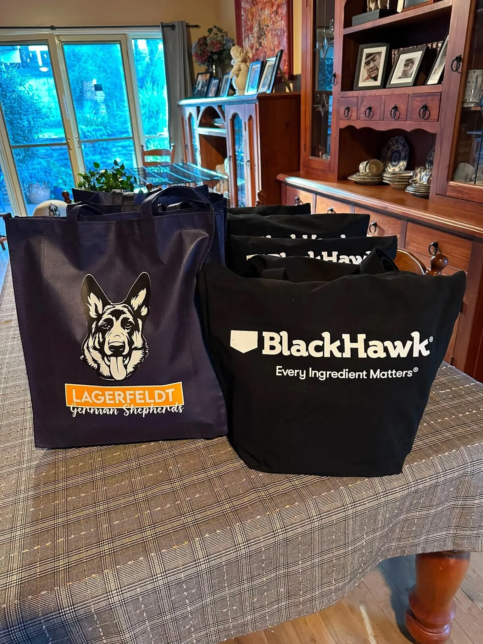 Puppy packs ready to go