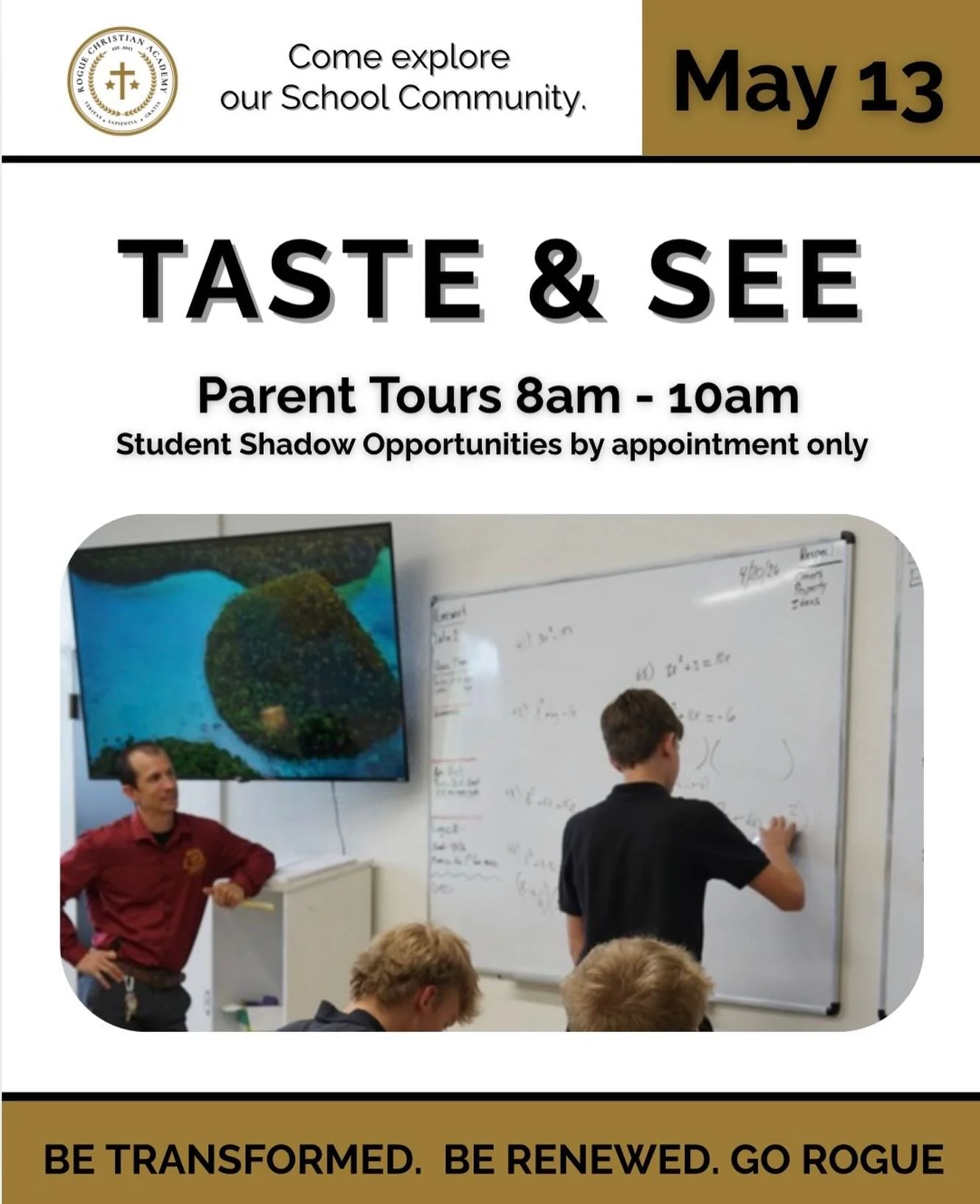 SEE YOU TOMORROW!!

Tours start at 8am

#ComeTasteAndSee #NewOpportunities #NewPossibilities #GoRogue