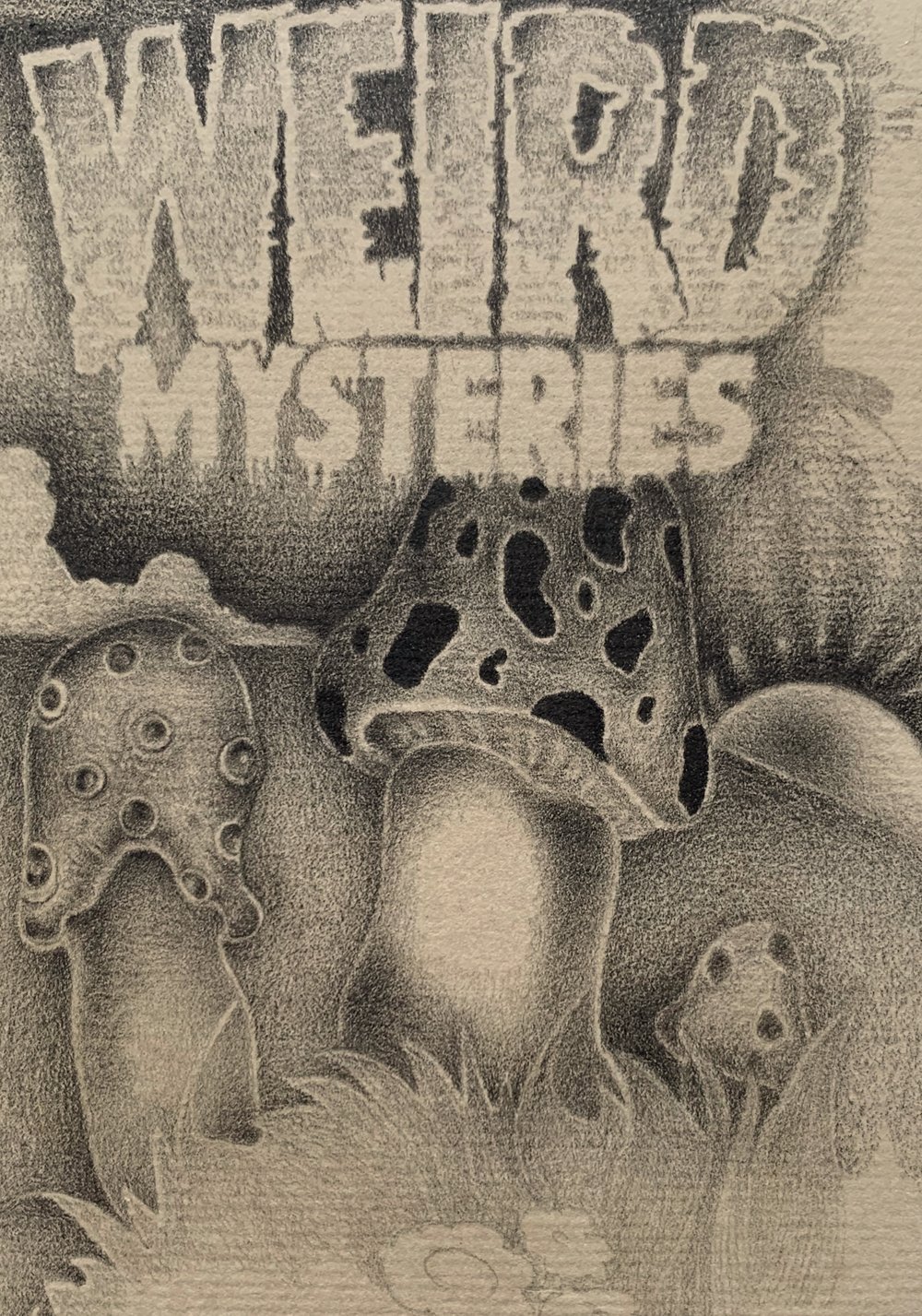 weird mysteries 2022 pencil on paper 10 x 7 ins