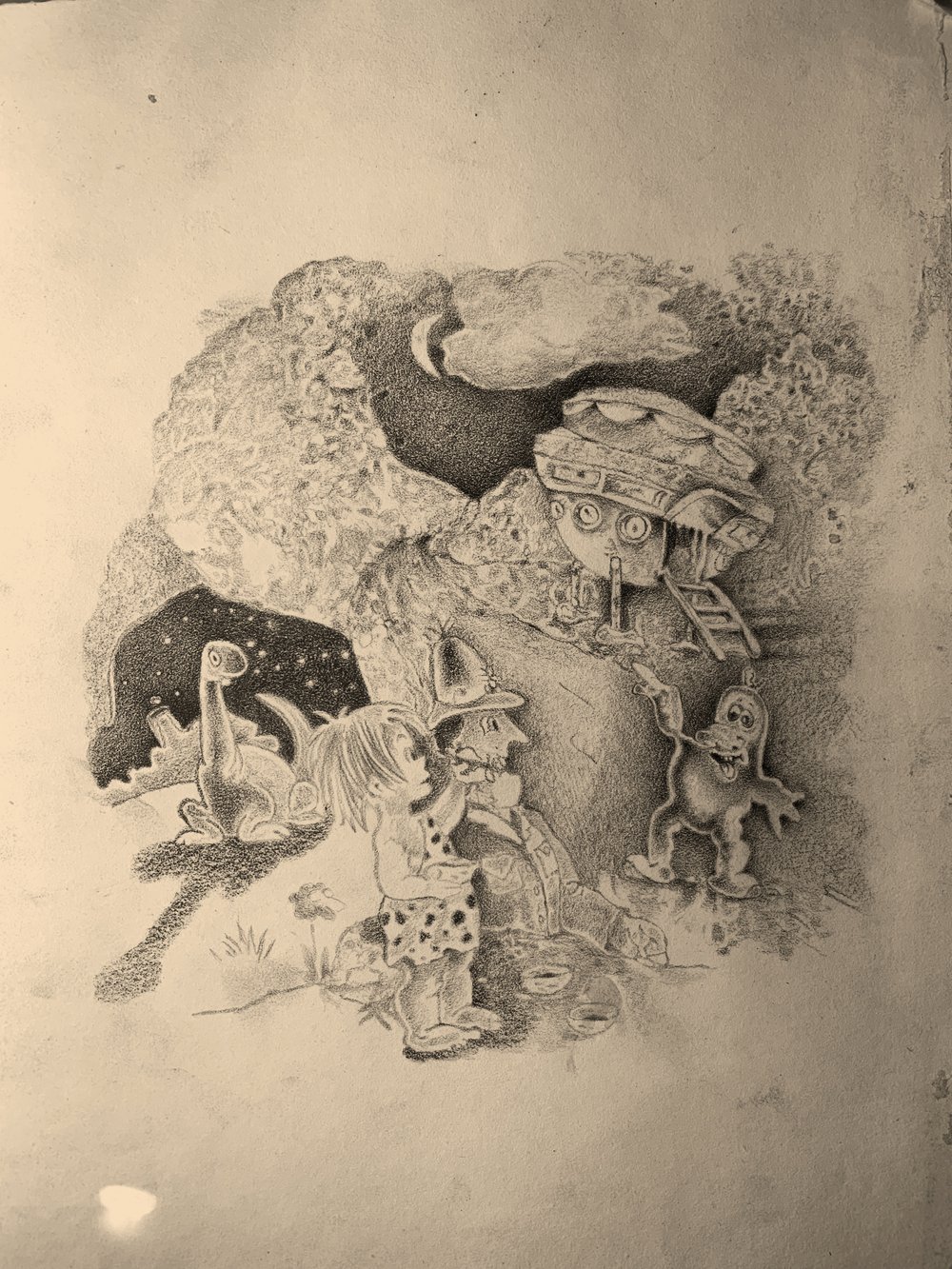 kompression 2021 pencil on paper 11 x 8 ins