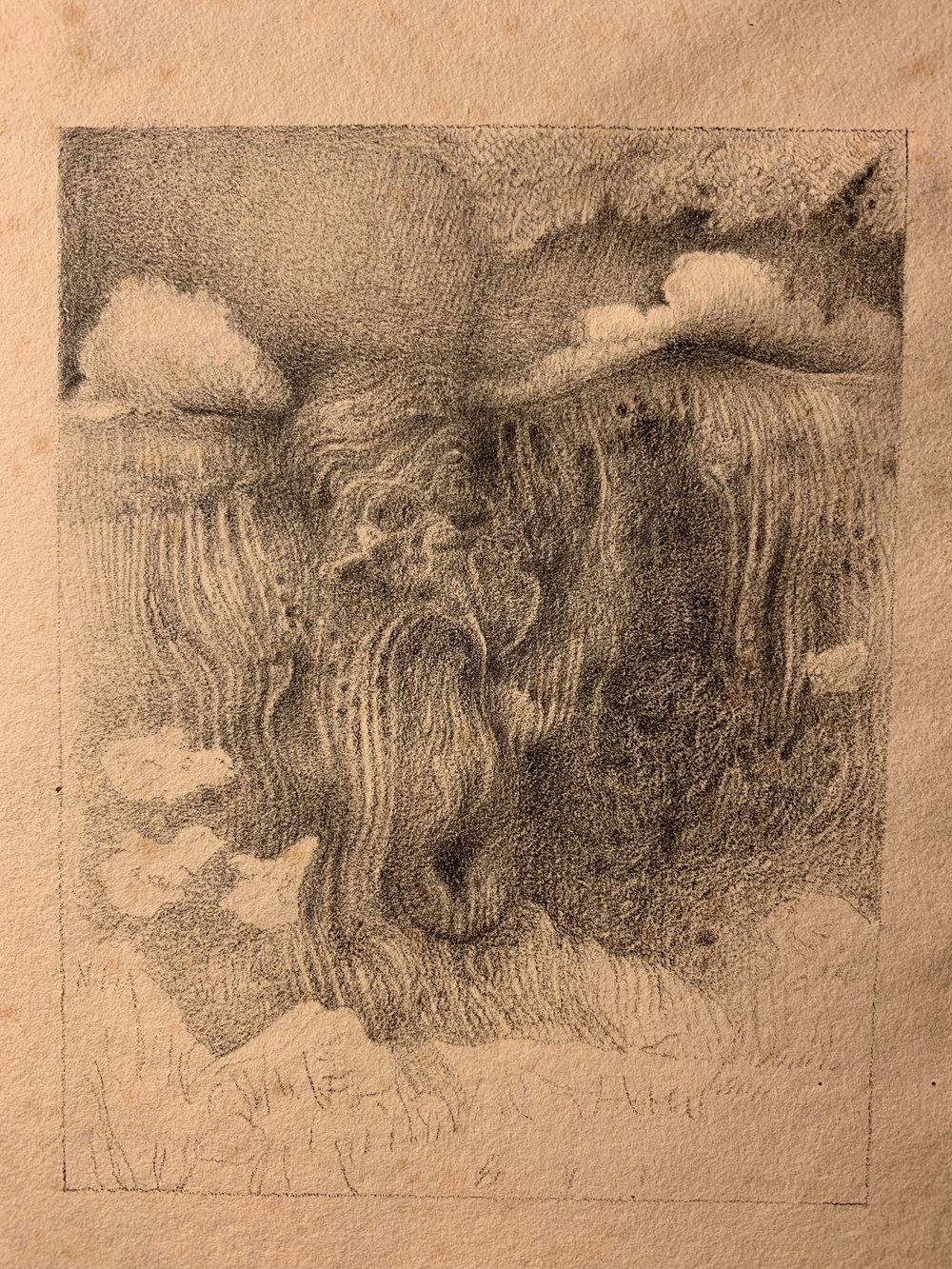 on the farm 1 pencil on paper 11 x 8 ins