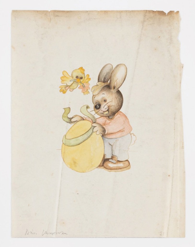 easter bunny 2021 watercolour on paper 11 x 8 ins