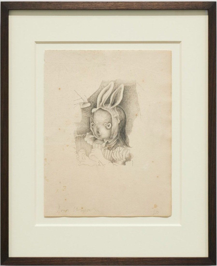 bunny/girl 2020 pencil on paper 11 x 8 ins
