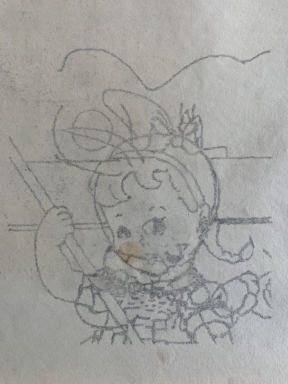 squirrel/girl 2020 pencil on paper 11 x 8 ins