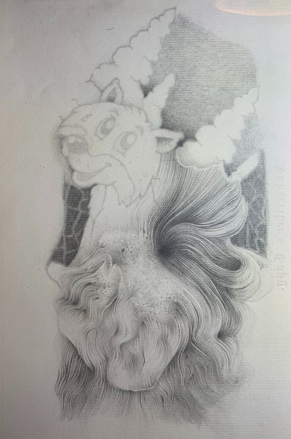 lockdown drawing 2 pencil on paper 10 x 7 ins
