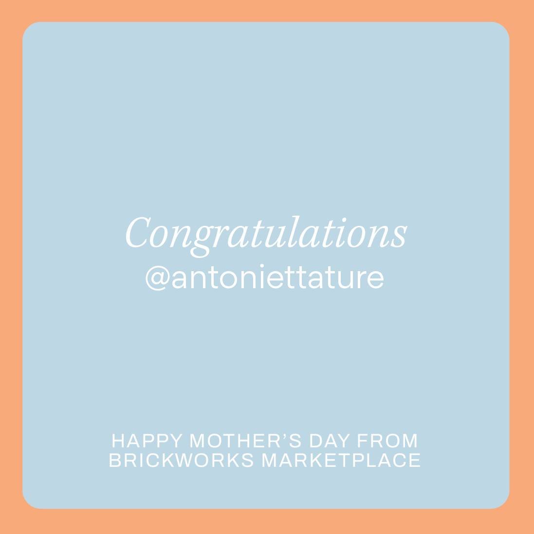 Congratulations @antoniettature you're the lucky winner of our Mother's Day Competition! 💞🍾🎉

Please send Brickworks Marketplace a message for instructions on how to collect your prize.