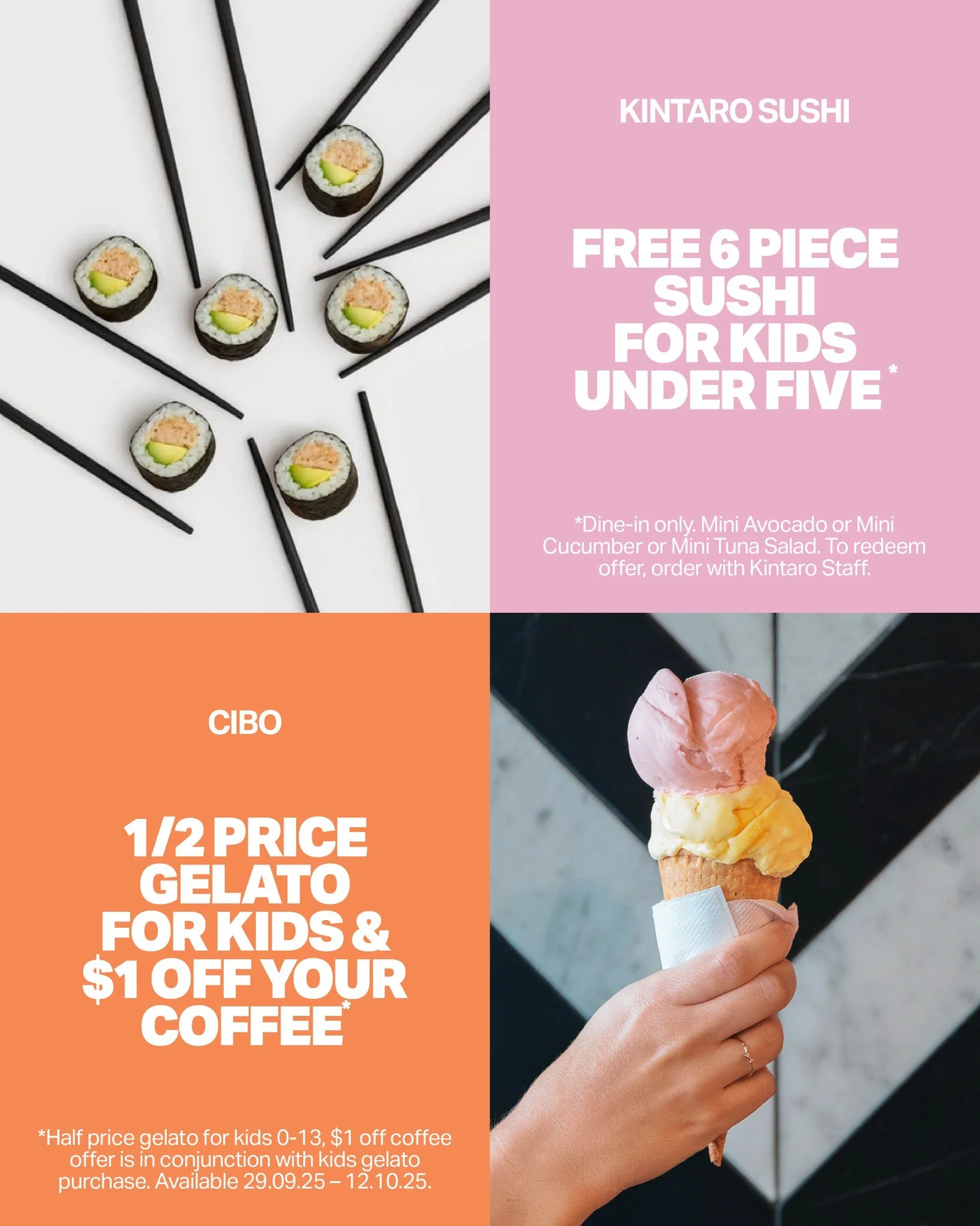 Get stuck into these great deals!

Our foodies have a great range of specials for families to enjoy these school holidays.