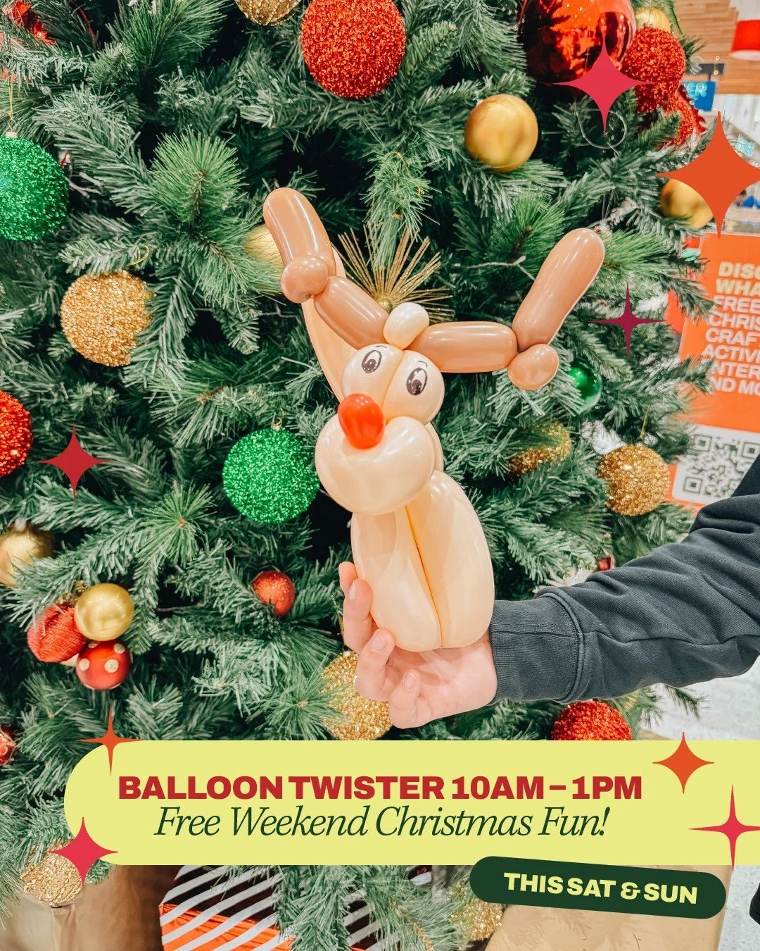 ✨ ✨ Our FREE Christmas Activities are back this Saturday &amp; Sunday, 10am &ndash; 1pm! ✨ ✨

Bring the family along to see our talented Balloon Twister creating adorable Christmas pals that will make everyone smile.

Get into the Christmas spirit wh