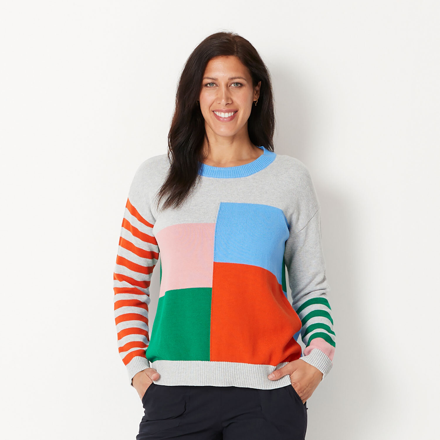 Nothing like a pop of colour.  This jumper is so much fun and it is 100% cotton.  Very wearable.  Available in store and online now.

https://bit.ly/3TEhWSL

#shoplocal #cottonknitwear #foreverywoman