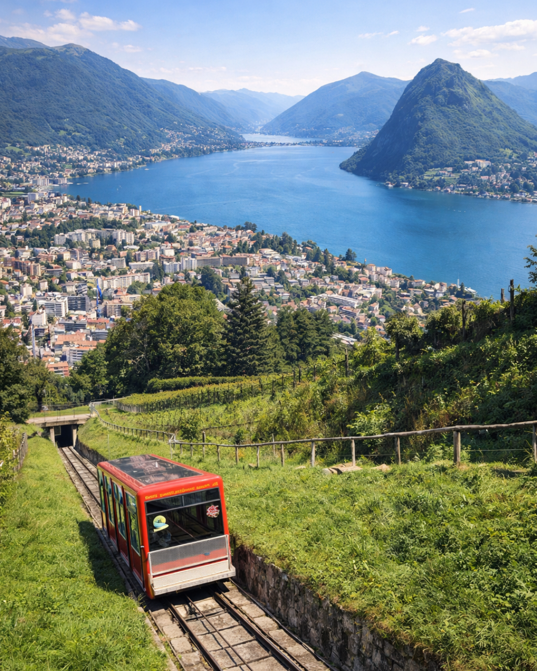 Funicolare del monte San Salvatore, con viadotto risanato
