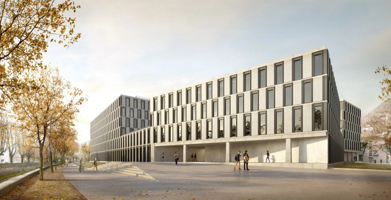 Render del campus USI est, a Lugano