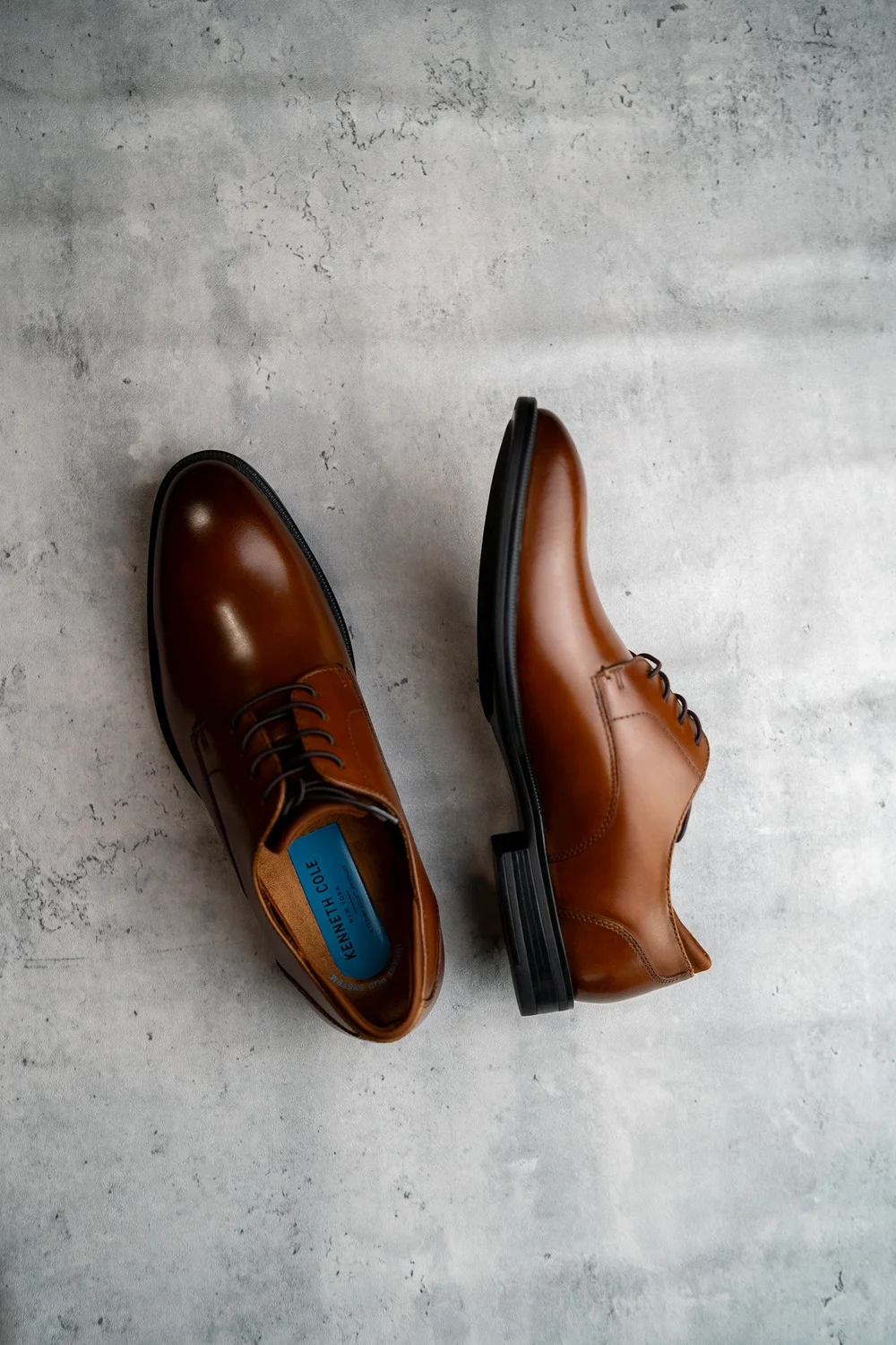 Kenneth Cole Leather Lace Ups with TECHNI-COLE in Cognac  display picture 1