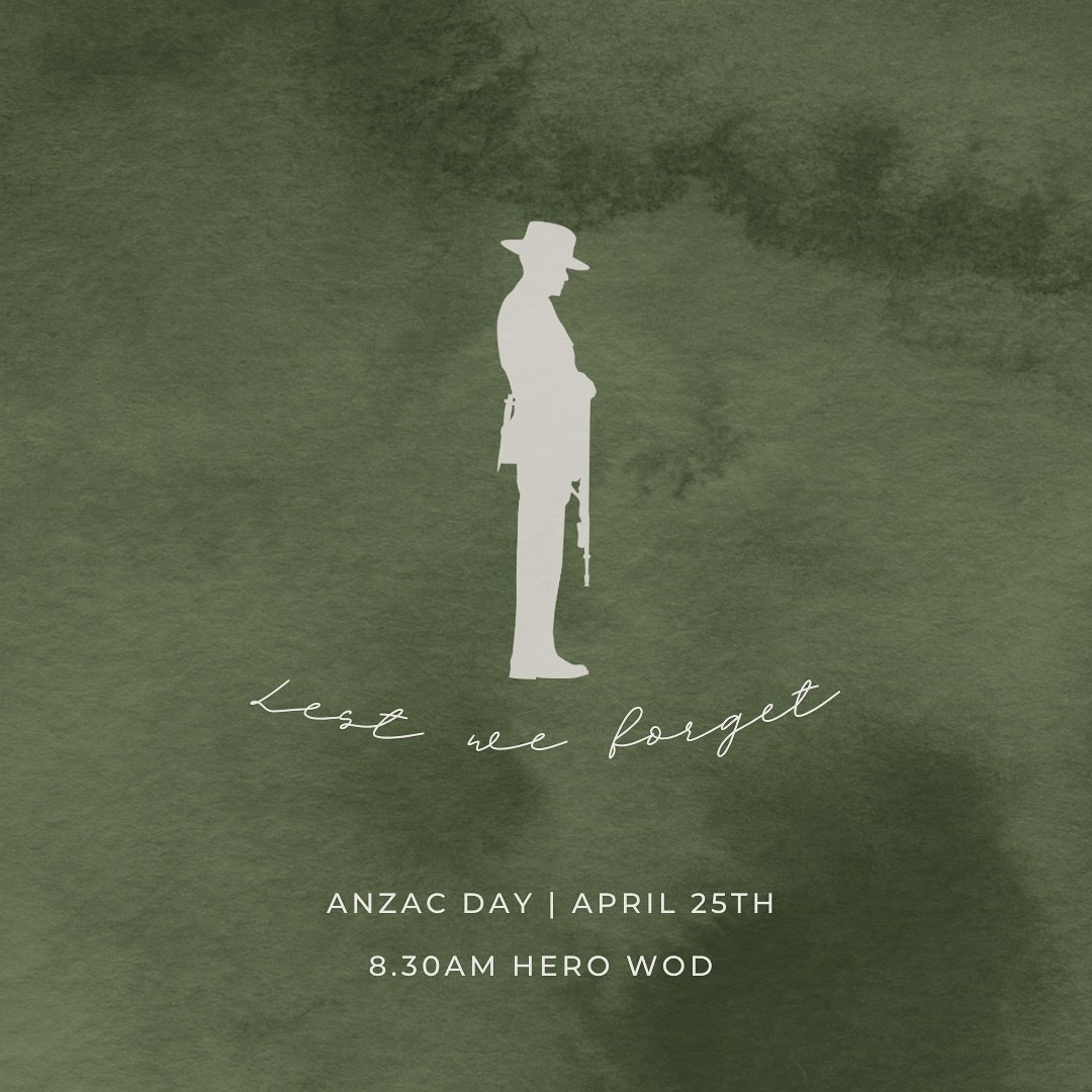 We only have one class at 8.30am on Anzac Day this Thursday. We will be doing the CrossFit Hero Wod &ldquo;WOOD&rdquo; in memory of Australian Army Sergeant Brett Wood. Everyone is welcome!

*Modified for a partner workout 

5 rounds for time
400m ru